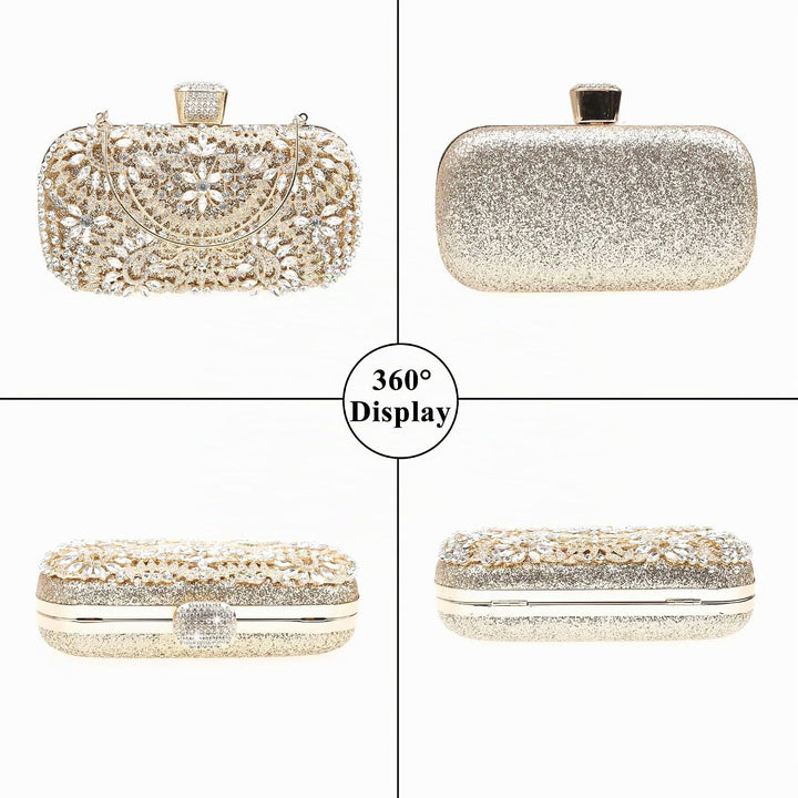 COAIMANEY Damen Glitzernde Clutch, Abendtasche Unterarmtasche Umhängetasche mit Strass-Pailletten un