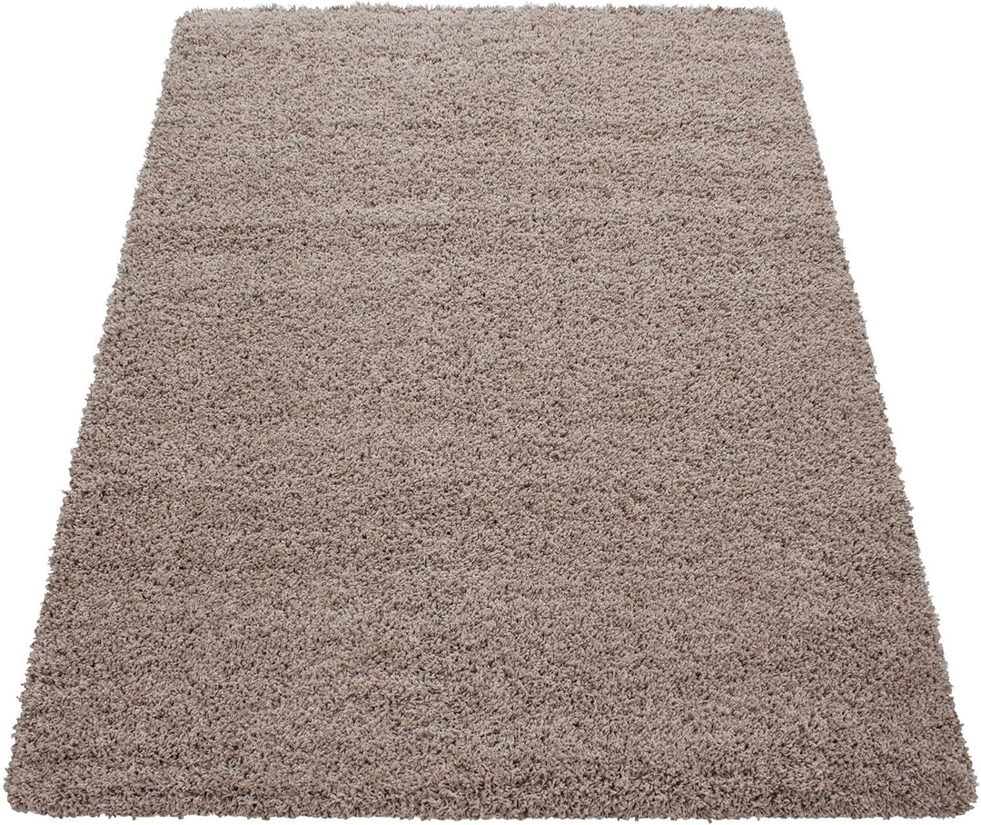 Carpetsale24 Shaggy Hochflor Teppich Wohnzimmer 120 x 170 cm Beige Modern - Teppich Flauschig, Extra