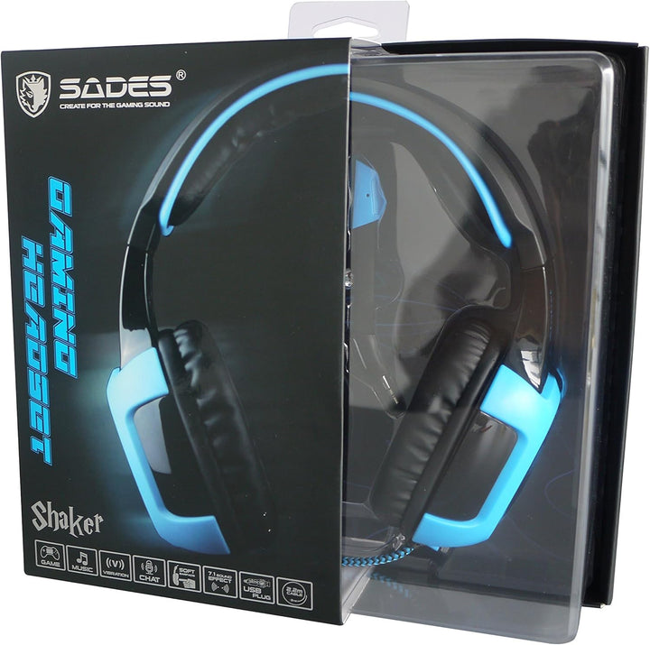 Sades In-Ear-Gaming-Kopfhörer schwarz schwarz/blau SA-906, SA-906