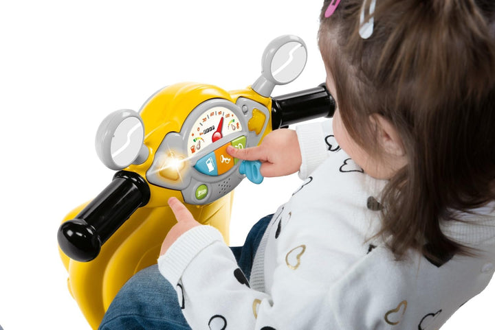 Chicco Motorrad Rutscher für Kinder Vespa Primavera, Kinderfahrzeug mit Elektronischem Bedienfeld, L