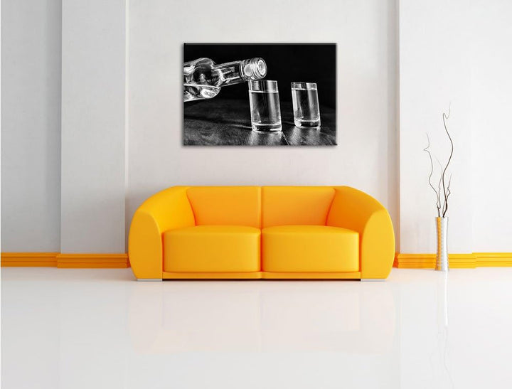 Pixxprint Vodka Whisky Party als Leinwandbild/Grösse: 100x70 cm/Wandbild/Kunstdruck/fertig bespannt,
