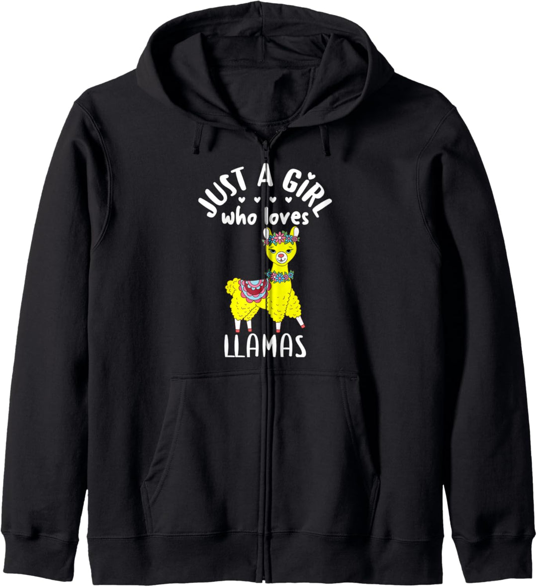 Girls Floral Llama Gift Flowers Just A Girl Who Loves Llamas Kapuzenjacke
