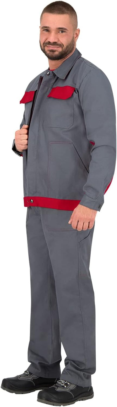 BWOLF ARES 100% Baumwolle Arbeitsjacke Männer Arbeitsjacke Herren Arbeitsjacke Bundjacke 3XL Grau, 3