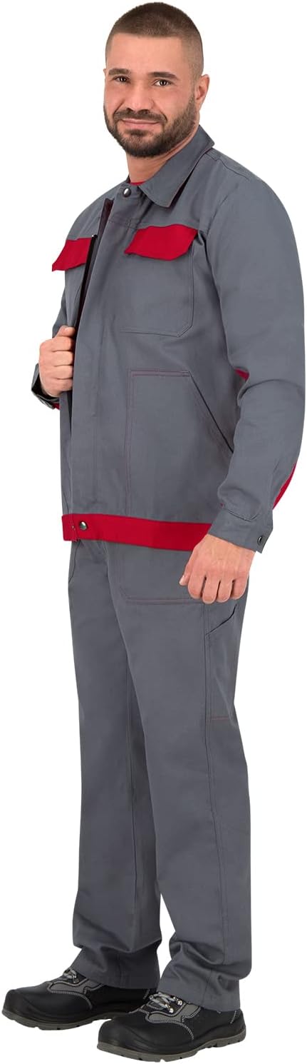 BWOLF ARES 100% Baumwolle Arbeitsjacke Männer Arbeitsjacke Herren Arbeitsjacke Bundjacke 3XL Grau, 3