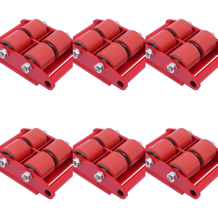 6 * Panzerrollen Roller Transportfahrwerk, Maschinentransport Industrieroller mit 4 PU-Richtungsräde