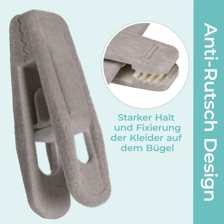 Blumtal Kleiderbügel 30 Stück Mit Clips - 360° Drehbar, Platzsparend, Rutschfest - Mit Klammern für
