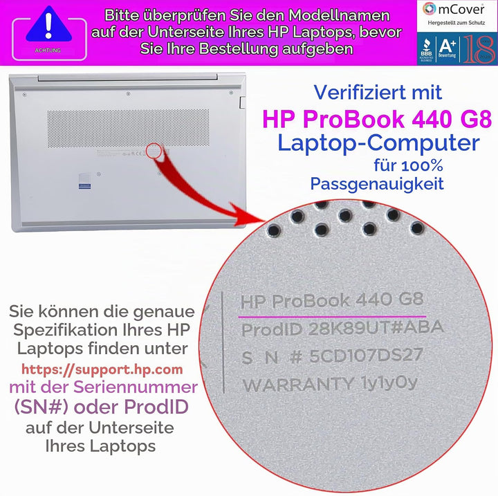 mCover Schutzhülle kompatibel mit HP ProBook 440/445/640 und HP EliteBook 640 G8 / G9 / G10 Serie (1