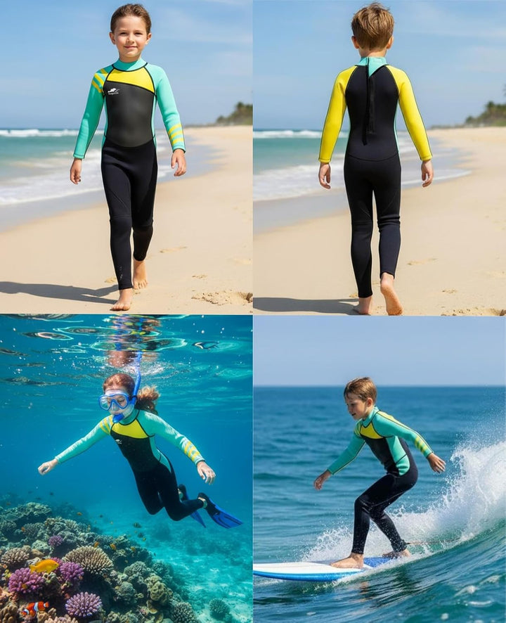 Gogokids Kinder Neoprenanzüge - Jungen Mädchen Rash Guard Einteiler Thermische Badeanzüge 2.5mm Neop