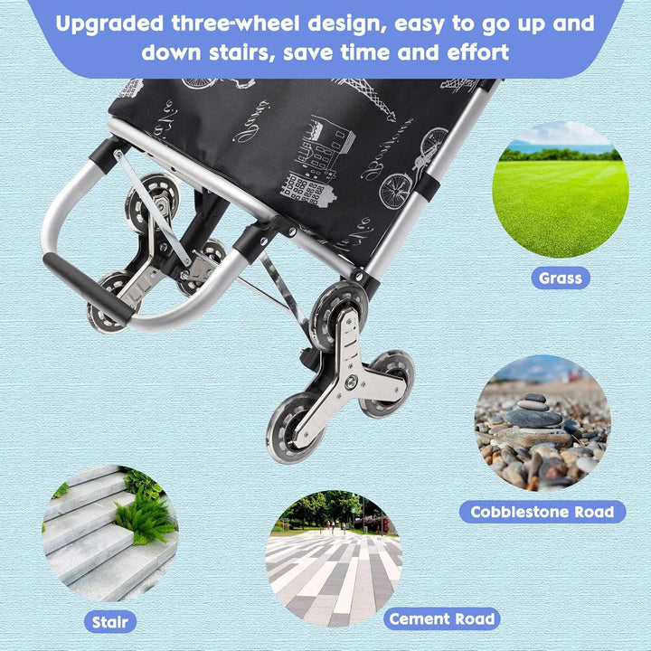 Einkaufswagen mit stabilem Aluminiumrahmen und Abnehmbarer wasserdichter Segeltuchtasche - Der ideal