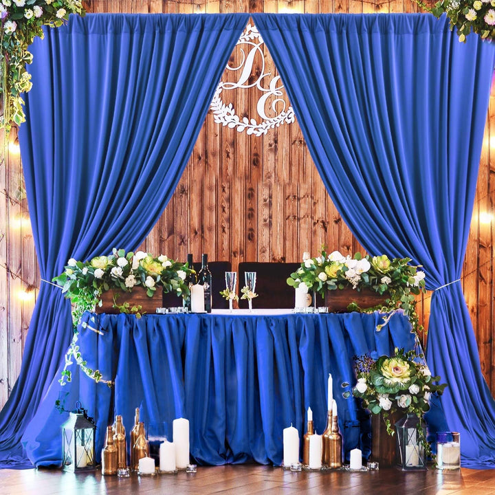 NSSONBEN 3m×3m Falten Freier Royal Blau Hintergrund Vorhang für Geburtstags Hochzeit, 2 Platten 1.5m