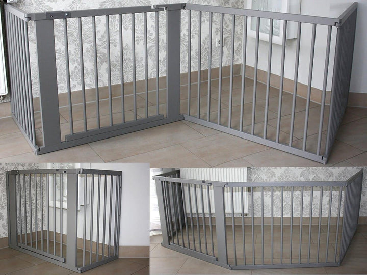 Schutzgitter Absperrgitter Türgitter Treppenschutzgitter 117 bis 363 cm grau (253cm), 253cm