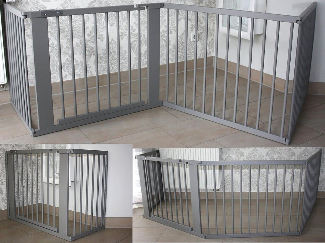 Schutzgitter Absperrgitter Türgitter Treppenschutzgitter 117 bis 363 cm grau (357cm), 357cm
