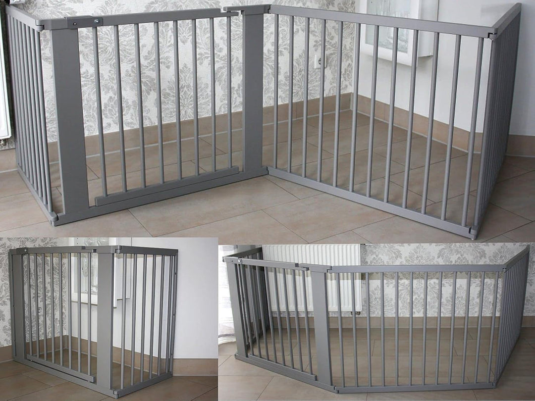 Schutzgitter Absperrgitter Türgitter Treppenschutzgitter 117 bis 363 cm grau (273cm), 273cm
