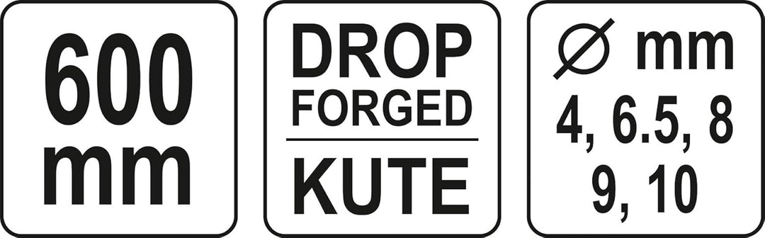 YATO Profi Presszange für Stahlseile 660mm, 5 unterschiedliche Pressgrössen 4,8/6,6/8,7/9,5/11,3 mm,