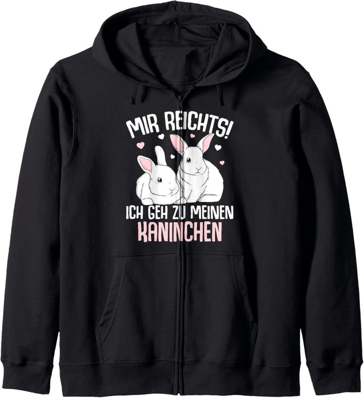 Mir reichts ich geh zu meinen Kaninchen Hase Kinder Damen Kapuzenjacke