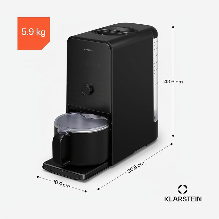 Klarstein Marcia Touch Pflanzenmilchbereiter, 1200W, 12 Programme, Selbstreinigung, LCD-Touch, 1,2L