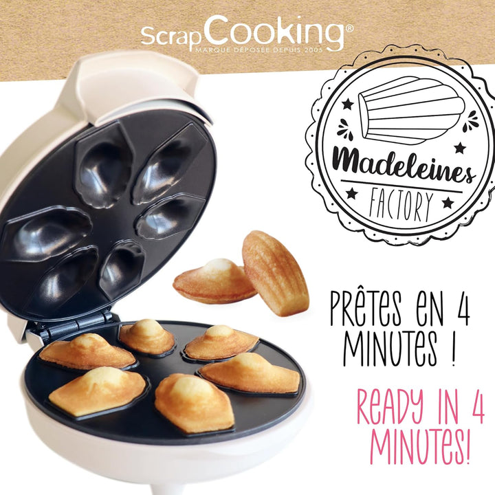 ScrapCooking - Madeleines-Maschine - Madeleines Factory - Weiche Madeleines in 4 Minuten - Geschenki