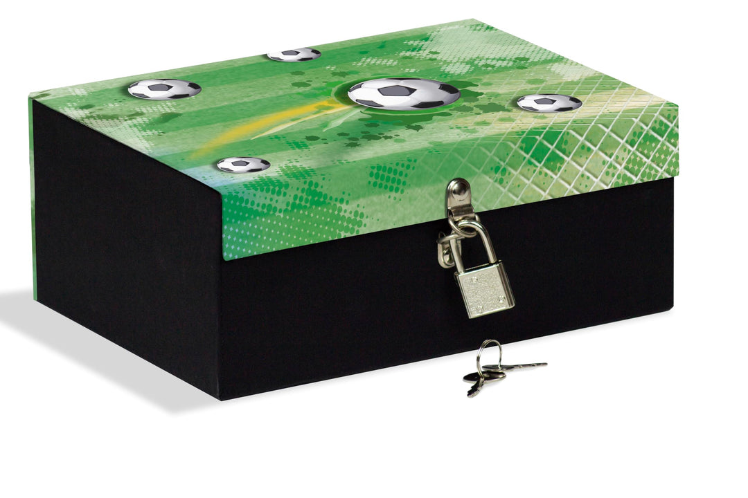 Box mit Schloss 18,5 x 14 x 7,5 cm, ideal zum Aufbewahren von Geheimnissen, Schmuck und Figuren, grü