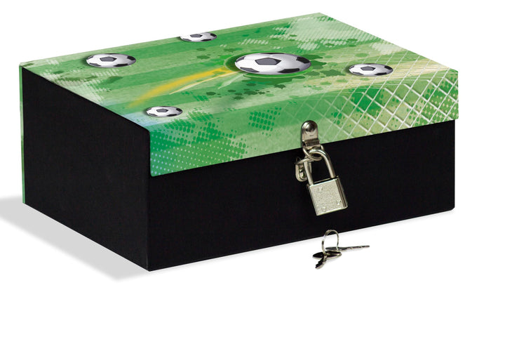 Box mit Schloss 18,5 x 14 x 7,5 cm, ideal zum Aufbewahren von Geheimnissen, Schmuck und Figuren, grü