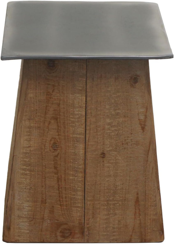 Beistelltisch HWC-L76b, Blumentisch Tisch, Industrial Massiv-Holz MVG-Zertifiziert 45x36x36cm, Natur
