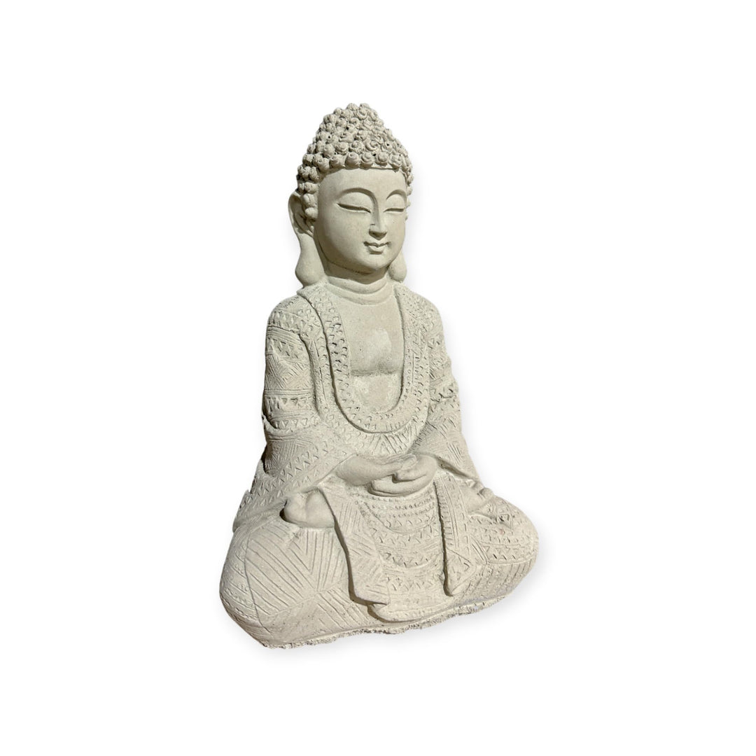 OriginalPaul Skulp & Betondesign Frostsichere sitzende Buddha Steinfigur - Handgefertigt in Deutschl