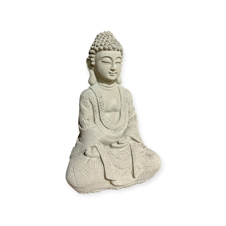 OriginalPaul Skulp & Betondesign Frostsichere sitzende Buddha Steinfigur - Handgefertigt in Deutschl