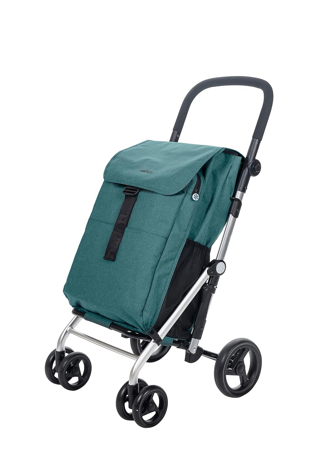 Carlett Einkaufstrolley mit 4 Rädern, faltbar, 64 L Tasche bis 32 kg + 12 L Thermofach, höhenverstel