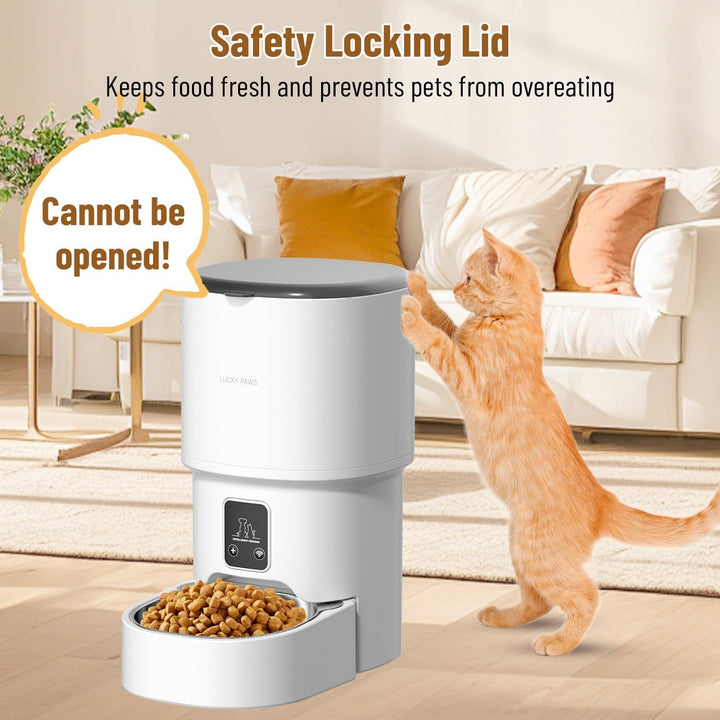 Futterautomat Katze 4L, Katzen Futterautomat mit Timer und Portionskontrolle, 1–6 Mahlzeiten pro Tag