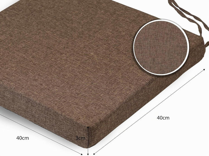 sunnypillow 4er Set Stuhlkissen mit Bindebänder - 40 x 40 x 3 cm - Sitzkissen Outdoor für Stühle/Bän