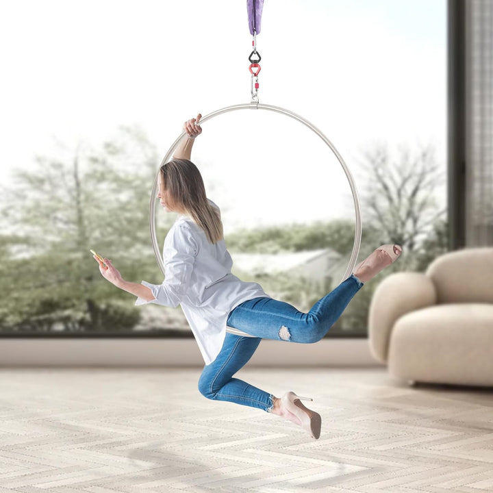 Aerial Hoop Set Einfachpunkt Luftring 95 cm Durchmesser | Einpunkt Hooping Luftakrobatik Ausrüstung,