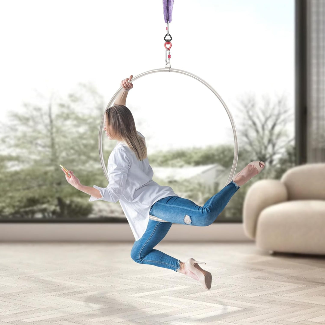 Aerial Hoop Set, 95cm Aerial Lyra Hoop mit kompletter Rigging Hardware, 1 Tonnen-Sicherheitssystem E