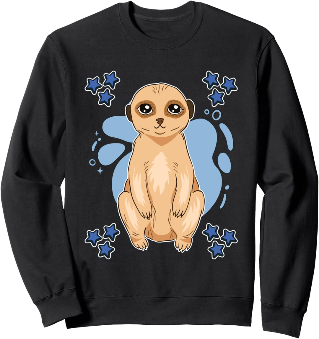 Herren Erdmännchen Zeichnung Sterne Jungen Erdmännchen Sweatshirt