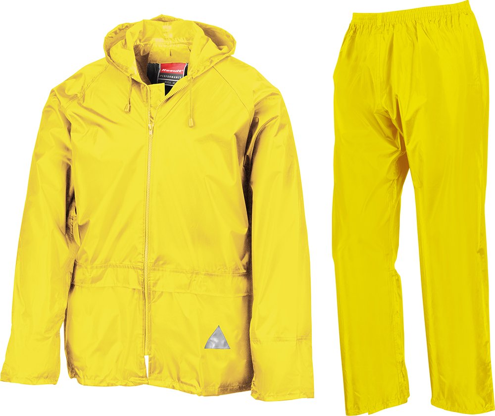 Result Herren Regenanzug Weatherguard Regen-Anzug Blau Navy S M Fluoresent Yellow, M Fluoresent Yell