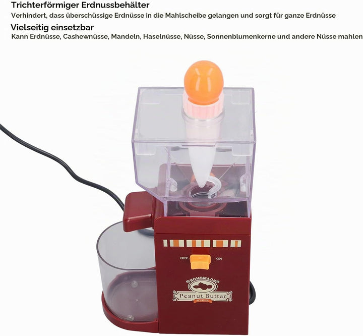 Erdnussbuttermaschine, 70–120 W Heim-Erdnussbuttermaschine, Elektrische Getreidemühle, Rutschfeste S