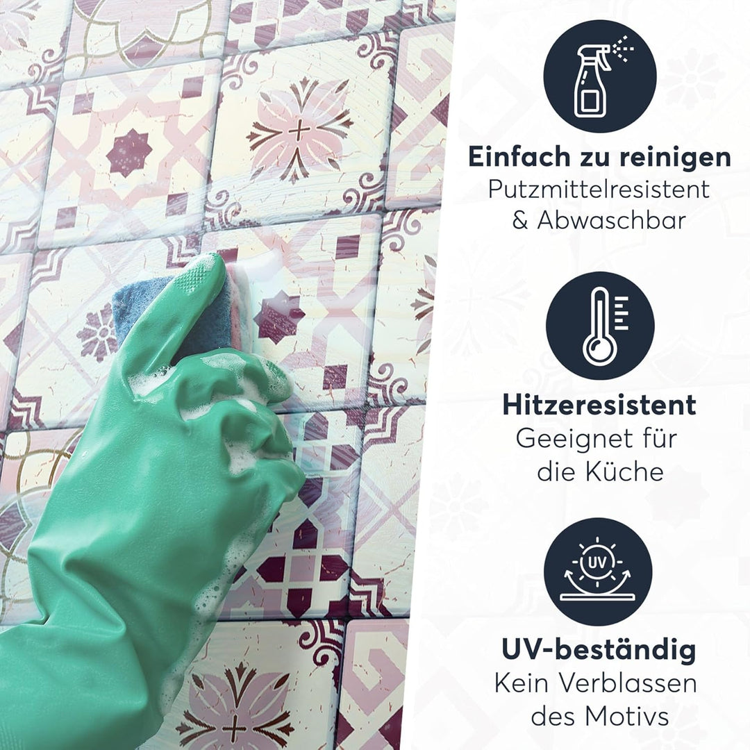 CREATISTO Klebefliesen Stickerfliesen Fliesenfolie - Hochwertige Sticker Aufkleber für Wandfliesen I