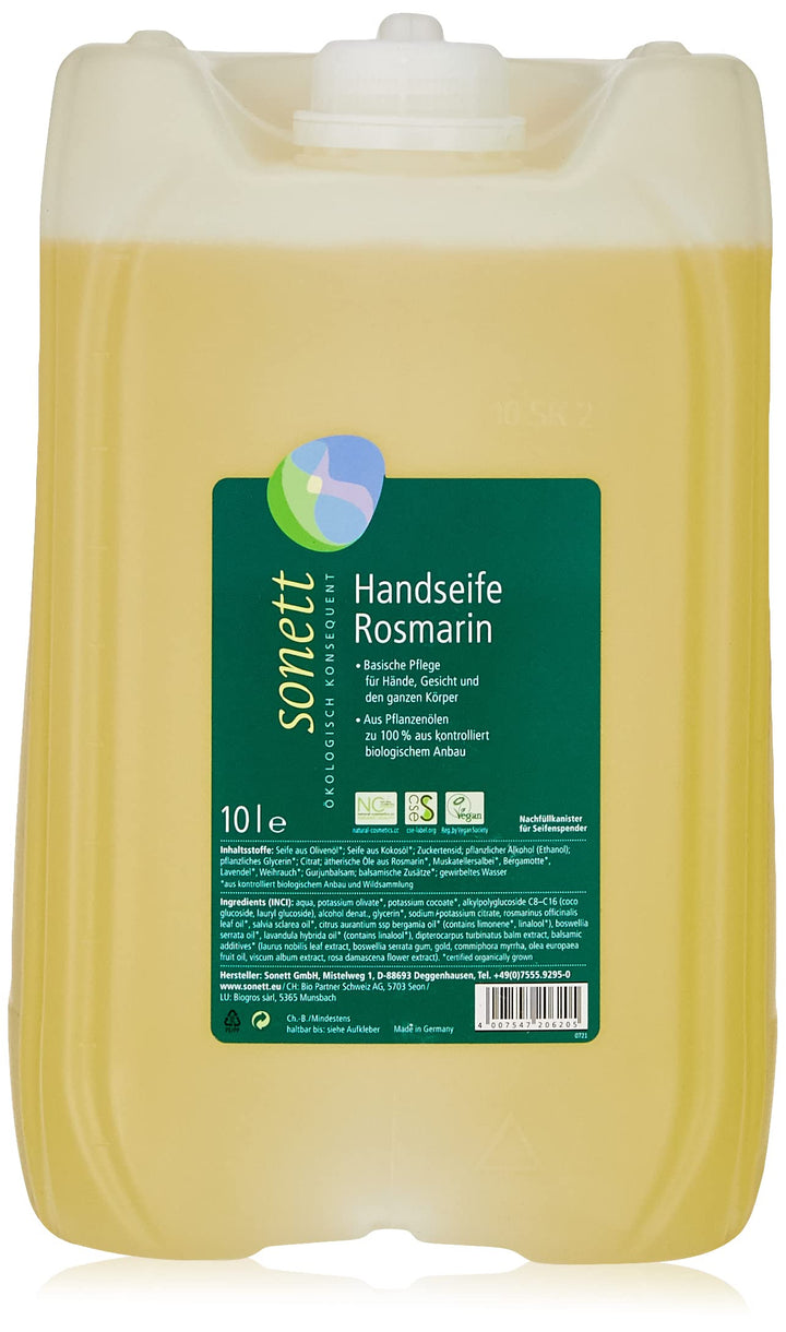 Sonett Handseife Rosmarin, 10 Liter 10 l (1er Pack), 10 l (1er Pack)