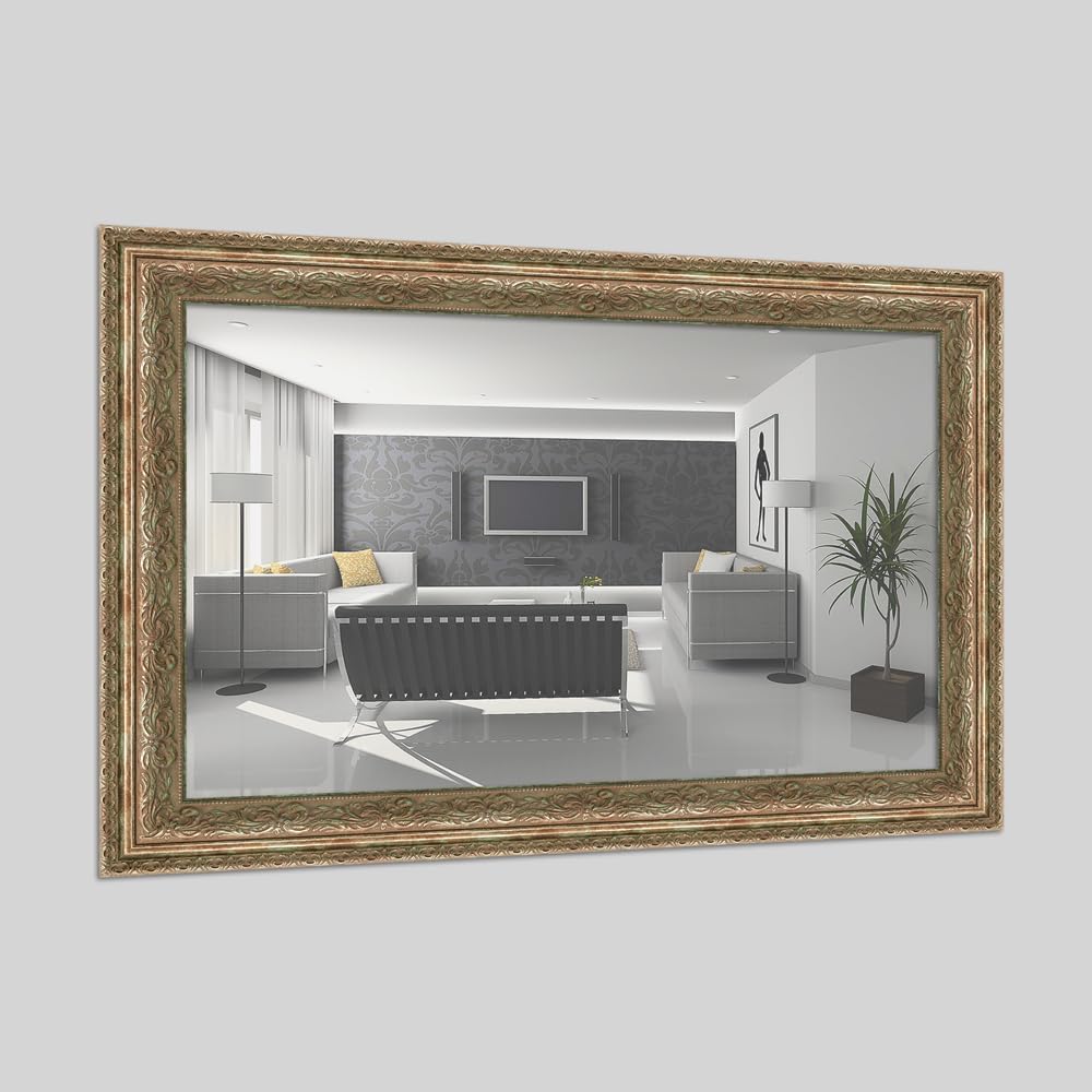 WANDStyle Spiegel Barock und Antik Stil I Aussenmass ca. 61x111 cm I Farbe Bronze I bronzener Wandsp