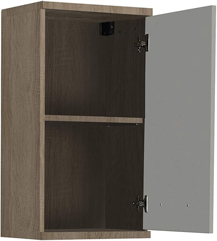 FORTE Veris Hängeschrank mit 1 Tür, Holzwerkstoff, Sonoma Eiche / Weiss Hochglanz, 68,8 x 40,2 x 29