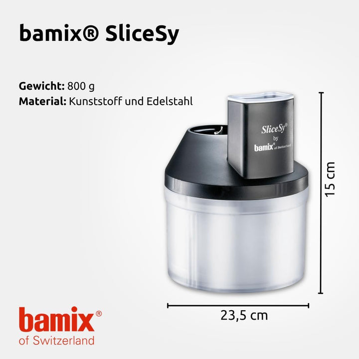 bamix Zubehör SliceSy für alle bamix Stabmixer ab 180 Watt, inkl. 5 Scheiben, Küchenmaschine multifu