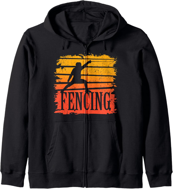 Fechten Vintage Retro Fechter Geschenk Kapuzenjacke