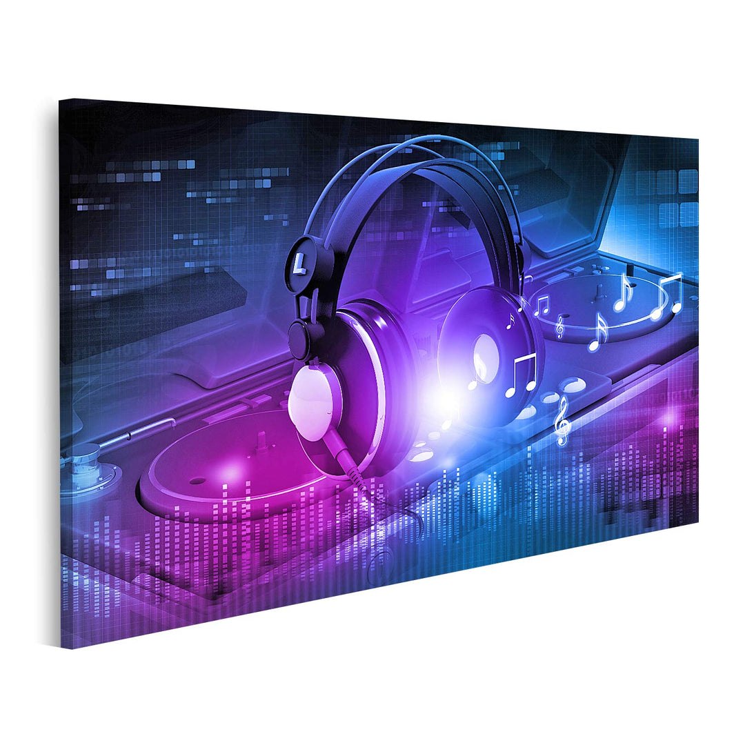 islandburner Bild auf Leinwand Dj Mixer Mit Kopfhörer Dj Party Hintergrund Bilder Wandbilder Poster