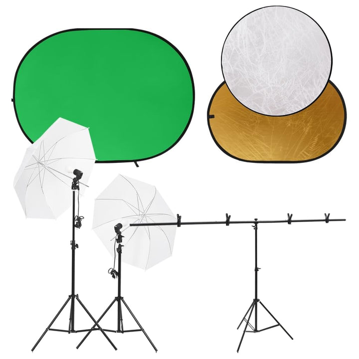 Fotostudio-Set mit Leuchten, Hintergrund, Reflektor, 5500 Kelvin Tageslichtlampen, verstellbarem Hin