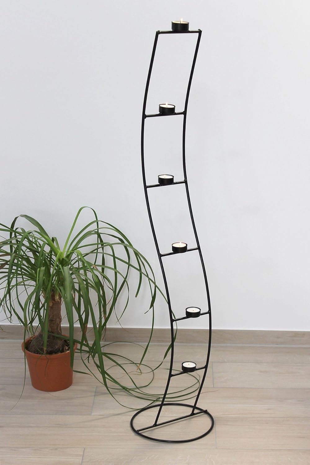 Teelichthalter SW102 aus Metall 120 cm Kerzenleuchter Kerzenhalter Kerzenständer Teelichtständer Tee