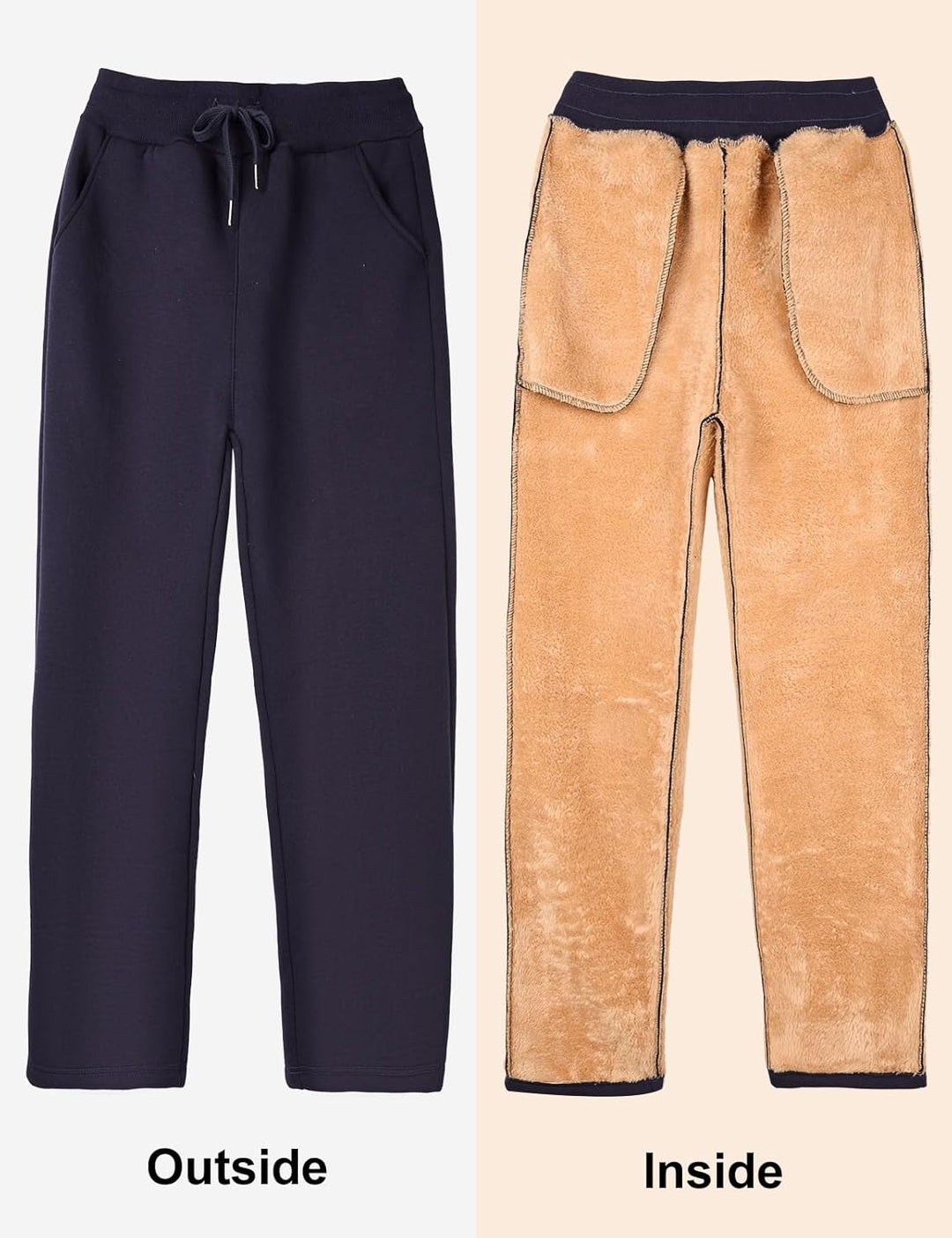 UMIPUBO Gefütterte Jogginghose Damen Warm Fleece Freizeithose Winter Thermo Fleecehose High Waist Sw