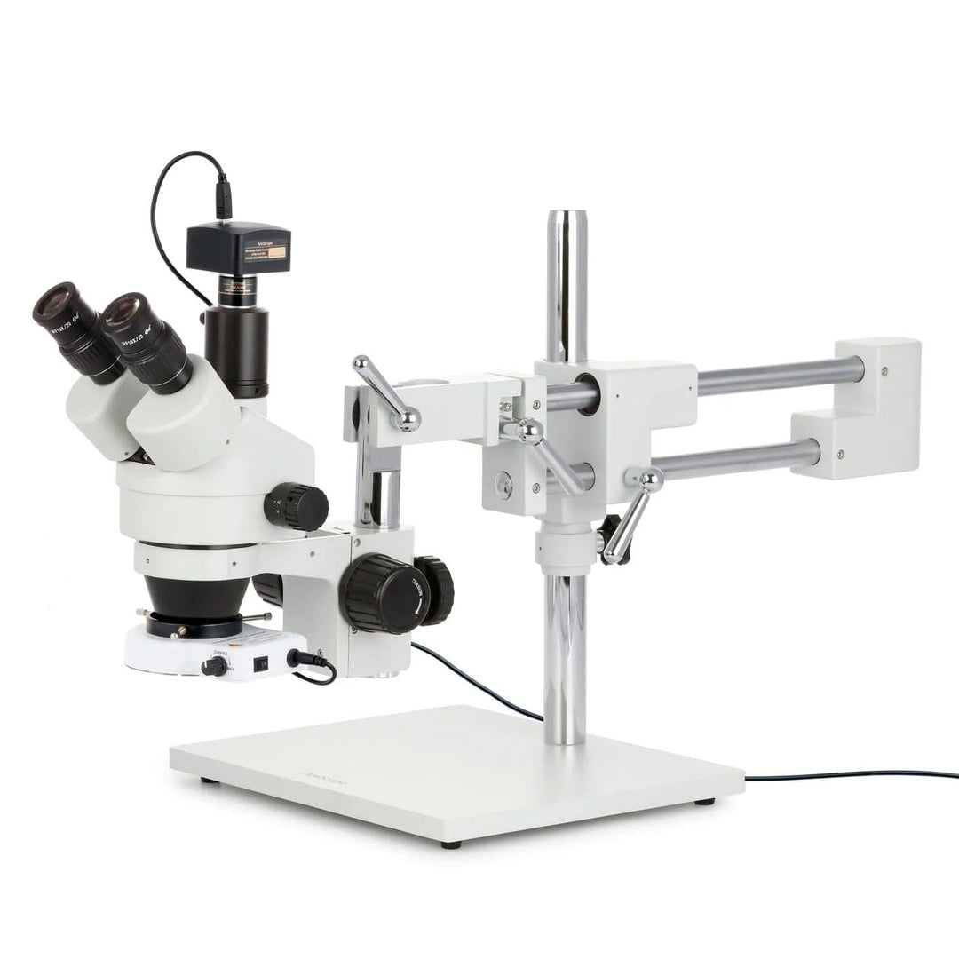 AmScope SM-4T-80S-M Trinokulares Stereomikroskop mit 80-LED-Licht und 1.3 MP USB-Digitalkamera, 7X-4