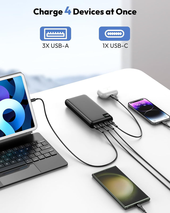 Power Bank 27000mAh Externer Akku - SOARAISE 22.5W Powerbank PD USB C Tragbares Ladegerät Akkupack m