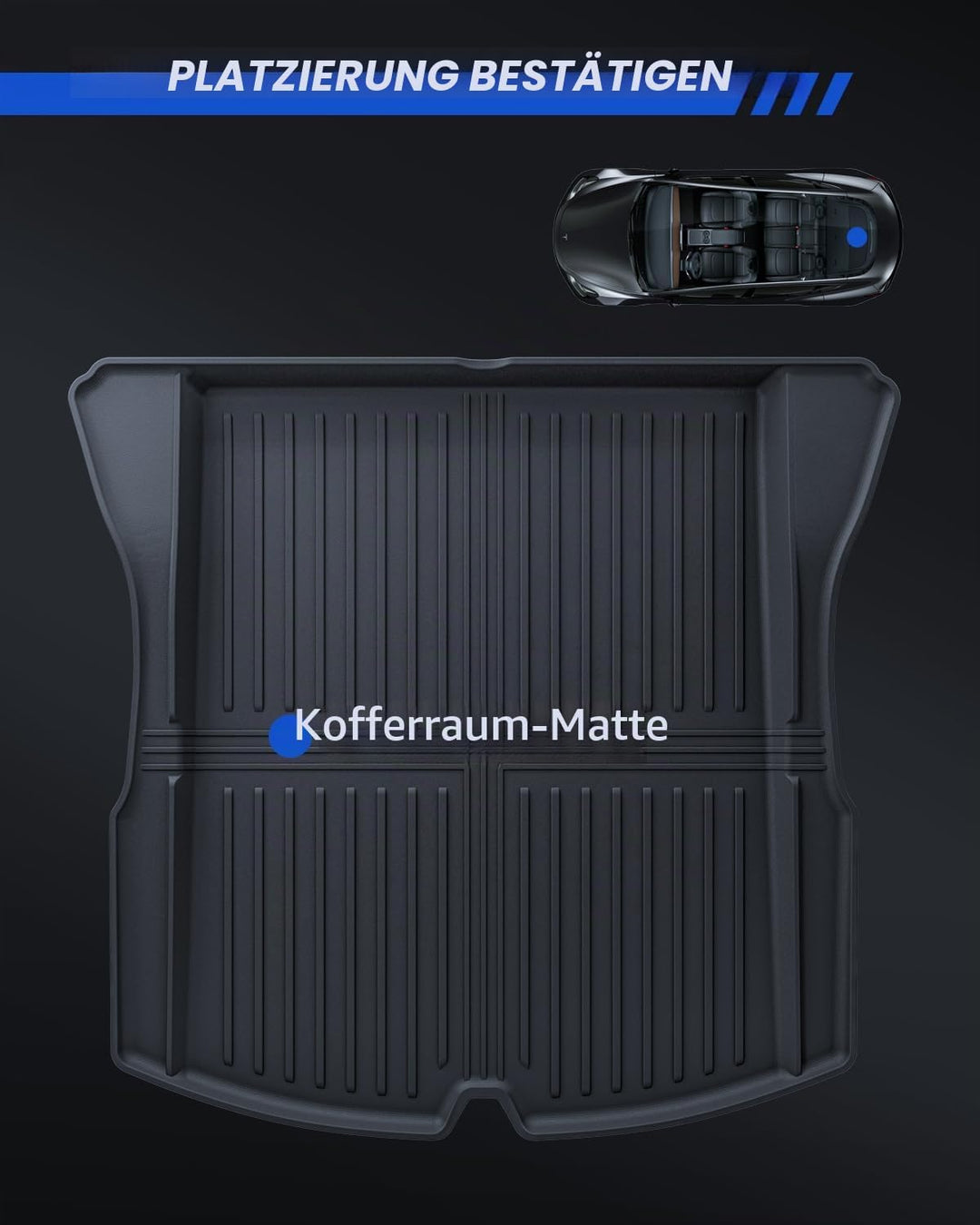 Kofferraummatte für Tesla Model 3 2024-2026 Allwetter TPE Schutzmatte Hinten Kofferraummatte rutschf