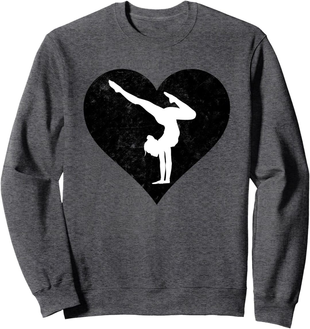 Heart Gymnastics Love A Gymnast & Gymnastics Mom Grafik Sweatshirt
