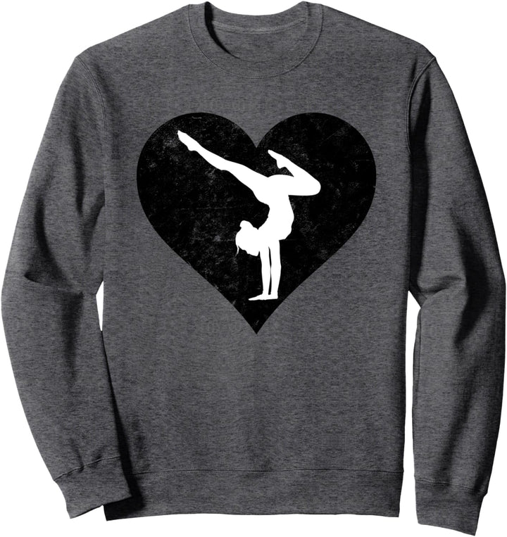 Heart Gymnastics Love A Gymnast & Gymnastics Mom Grafik Sweatshirt