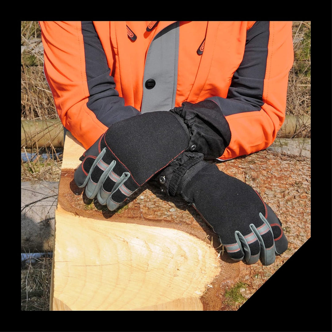 Oregon 295395, Schutzhandschuhe für Kettensäge, 4-Wege-Stretch, PU-Leder, M , 2 Stück (1er Pack) M ,